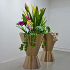 vaso di fiore di acciaio inossidabile di forma SS304 del fuso grande per altezza 140cm di celebrazione